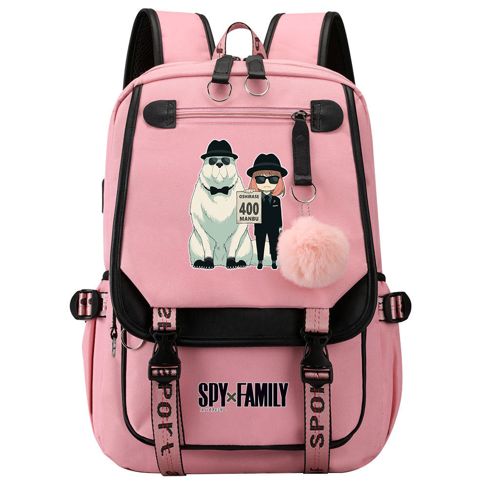 SPY×FAMILY Waterproof Backpack School Notebook Travel Bags USB Charging