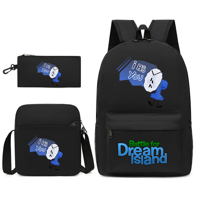 Battle for Dream Island Printed Schoolbag Backpack Shoulder Bag Pencil Bag 3pcs set for Kids Students