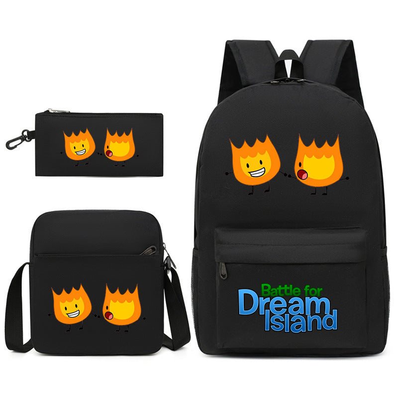 Battle for Dream Island Printed Schoolbag Backpack Shoulder Bag Pencil Bag 3pcs set for Kids Students