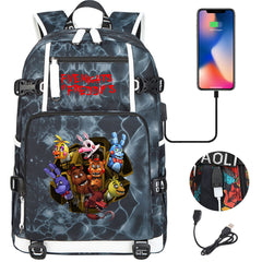 Five Nights At Freddys USB Charging Backpack School Notebook Travel Bags