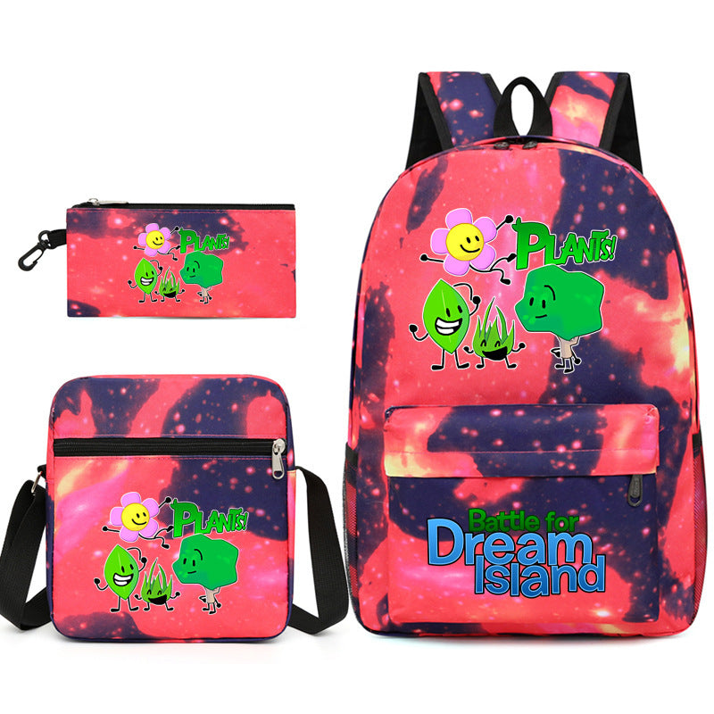 Battle for Dream Island Printed Schoolbag Backpack Shoulder Bag Pencil Bag 3pcs set for Kids Students