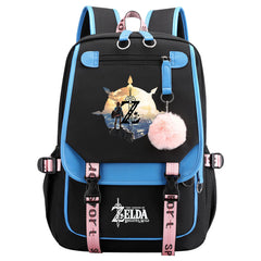 The Legend of Zelda Tears of the Kingdom  Waterproof Backpack School Notebook Travel Bags USB Charging