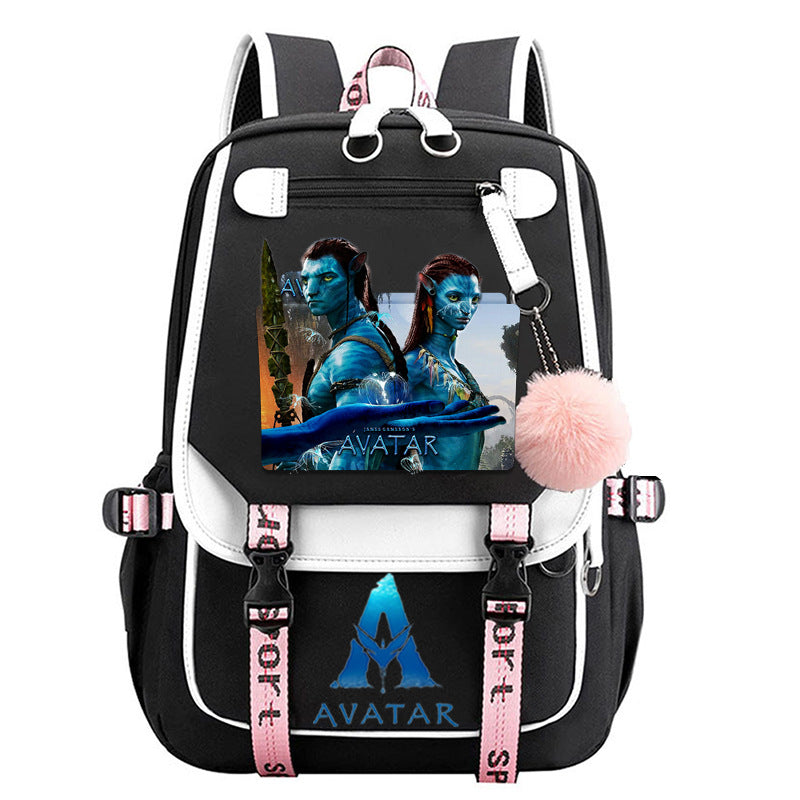 Avatar The Way of Water Waterproof Backpack School Notebook Travel Bags USB Charging