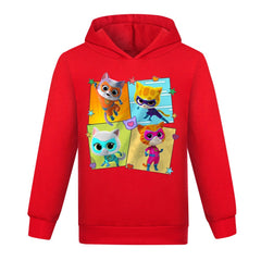 Super Kitties Casual Sweatshirt Spring Autumn Hoodie for Kids