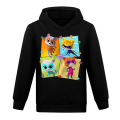 Super Kitties Casual Sweatshirt Spring Autumn Hoodie for Kids