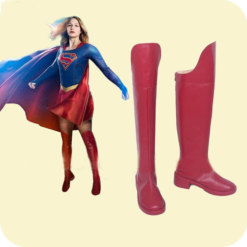 Supergirl Superhero Cosplay Shoes Boots Customized