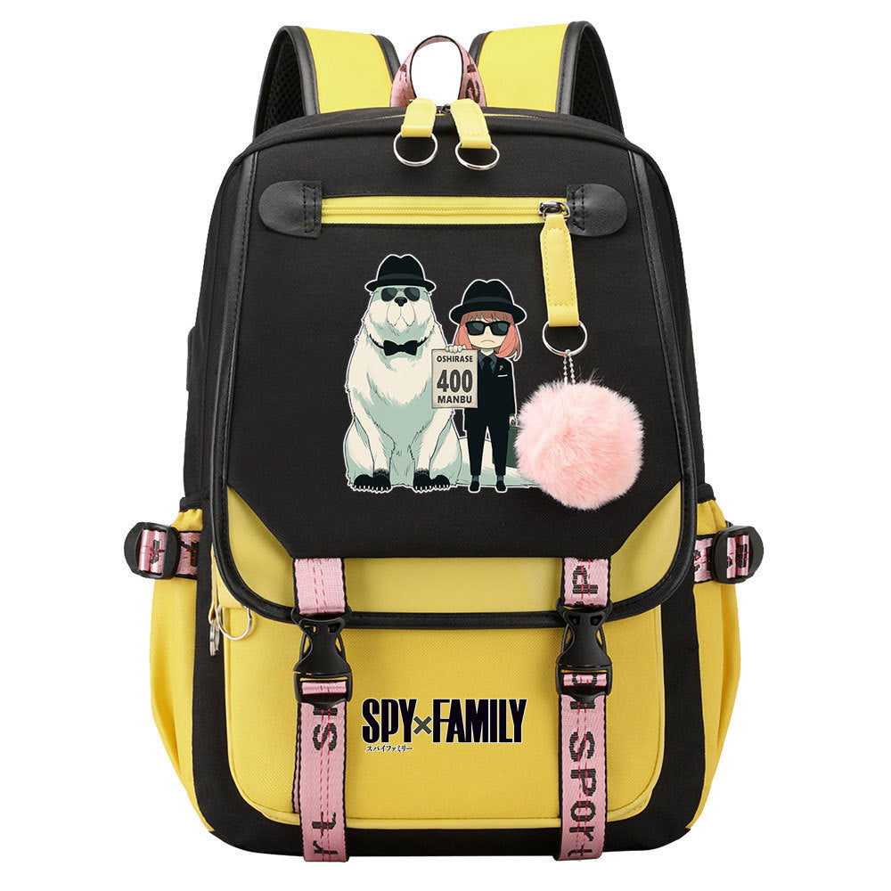 SPY×FAMILY Waterproof Backpack School Notebook Travel Bags USB Charging