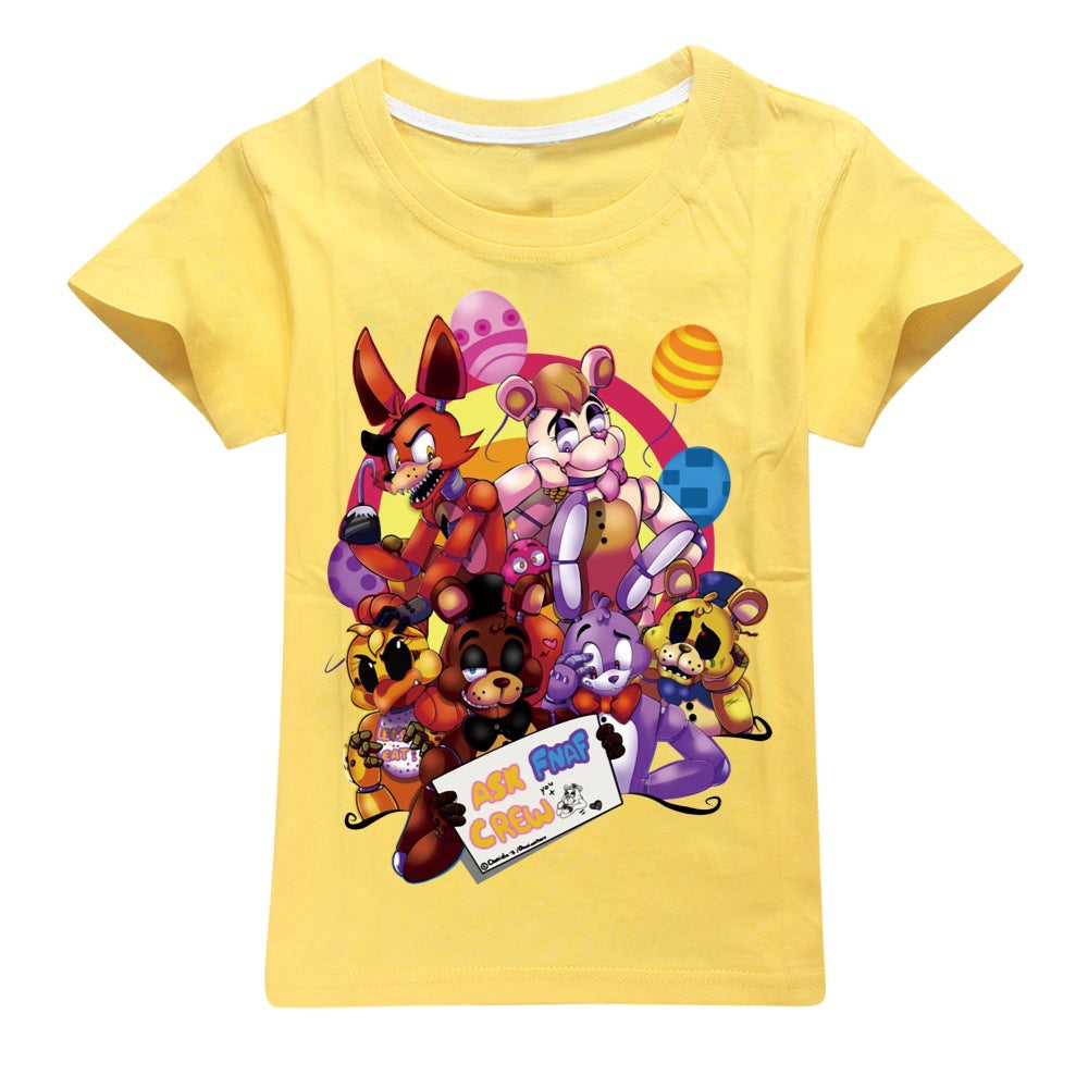 Five Nights at Freddys Casual Sweatshirt Spring Autumn Short Sleeve T-Shirts for Kids