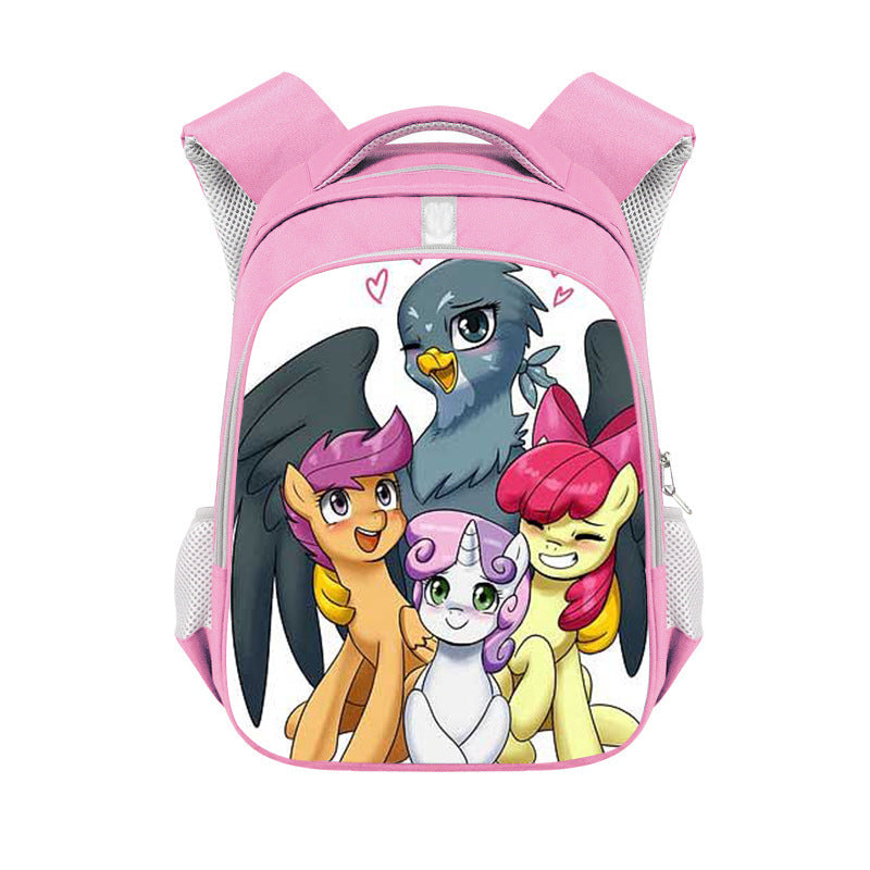 My Little Pony Full Printed Pink Backpack Schoolbag Travel Notebook Bag for Kids Students