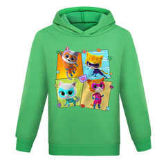 Super Kitties Casual Sweatshirt Spring Autumn Hoodie for Kids