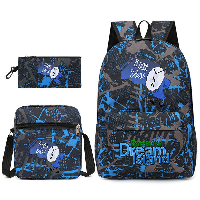 Battle for Dream Island Printed Schoolbag Backpack Shoulder Bag Pencil Bag 3pcs set for Kids Students