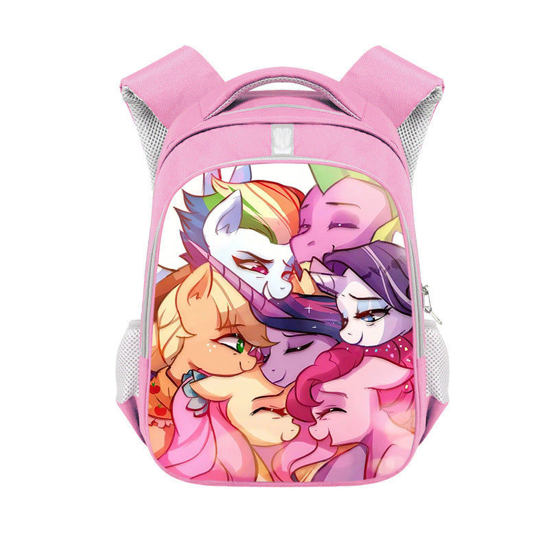 My Little Pony Full Printed Pink Backpack Schoolbag Travel Notebook Bag for Kids Students