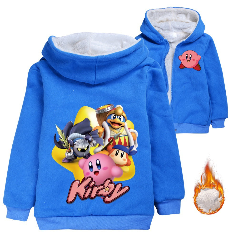 Kirby Sherpa Lined Hoodie Fleece Sweatshirt Full Zip Hooded Jacket for Kids