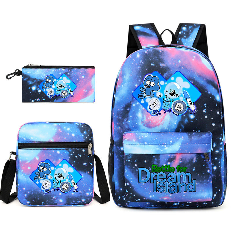 Battle for Dream Island Printed Schoolbag Backpack Shoulder Bag Pencil Bag 3pcs set for Kids Students