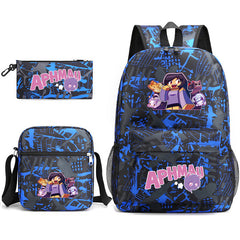 Aphmau Printed Schoolbag Backpack Shoulder Bag Pencil Bag 3pcs set for Kids Students