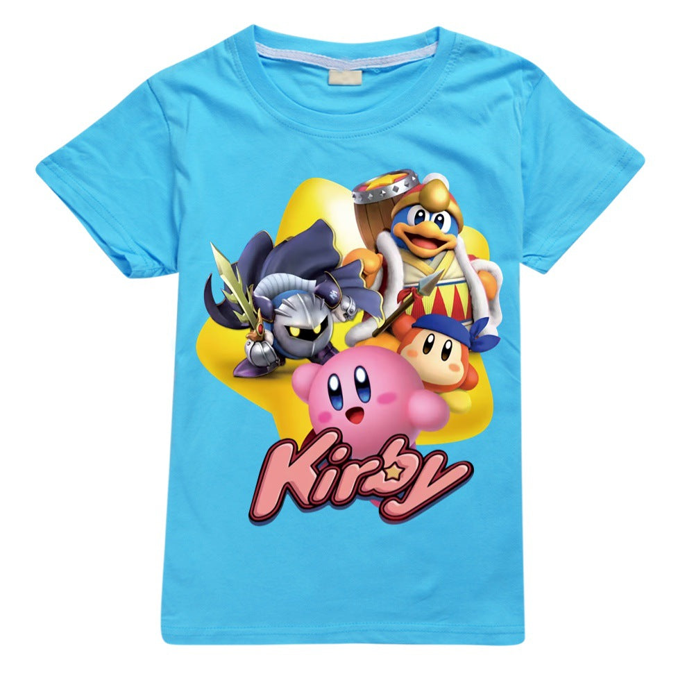 Kirby Casual Sweatshirt Spring Autumn Short Sleeve T-Shirts for Kids