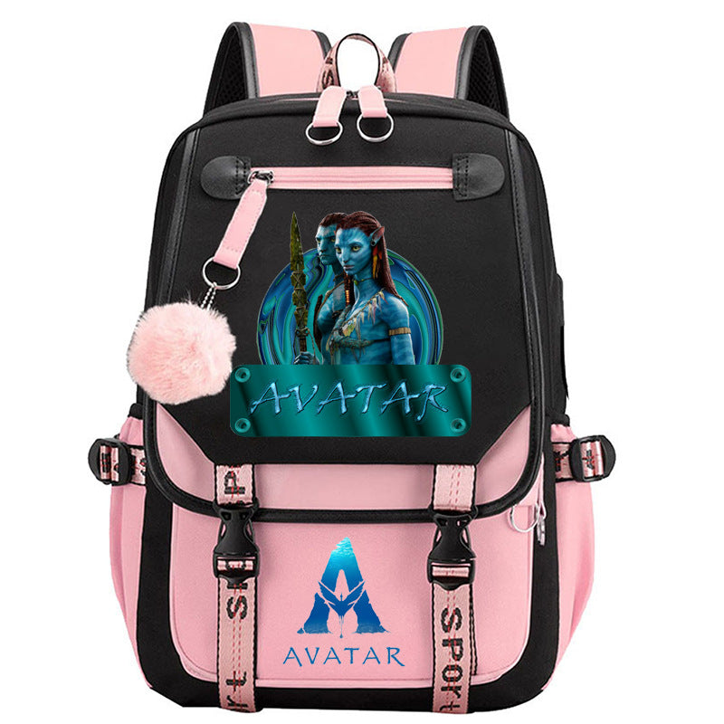 Avatar The Way of Water Waterproof Backpack School Notebook Travel Bags USB Charging