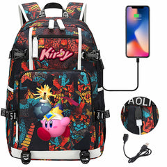 Kirby USB Charging Backpack School Notebook Travel Bags