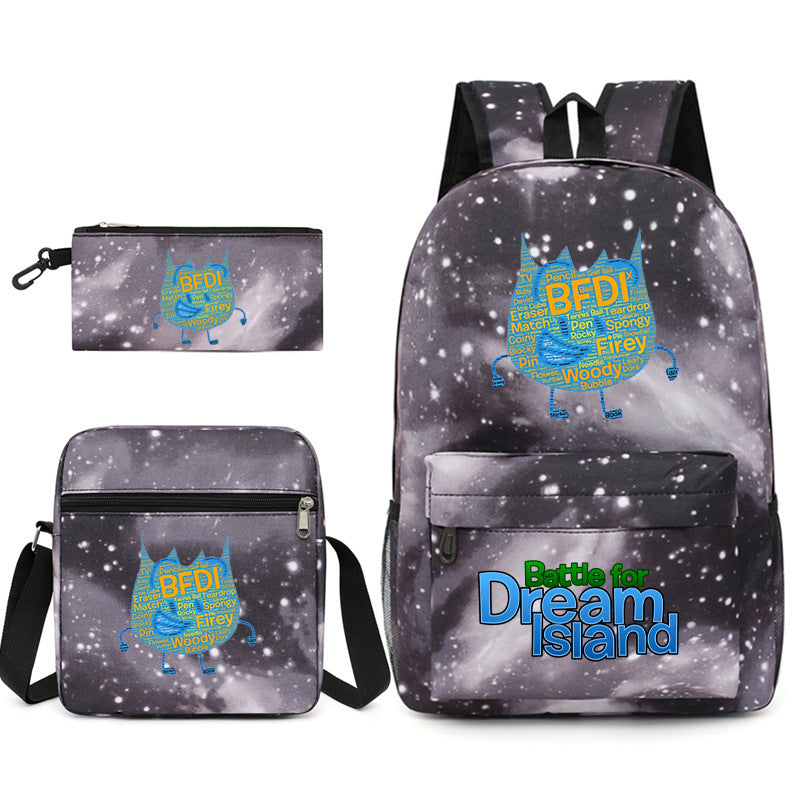 Battle for Dream Island Printed Schoolbag Backpack Shoulder Bag Pencil Bag 3pcs set for Kids Students