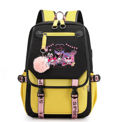 Kuromi Waterproof Backpack School Notebook Travel Bags USB Charging