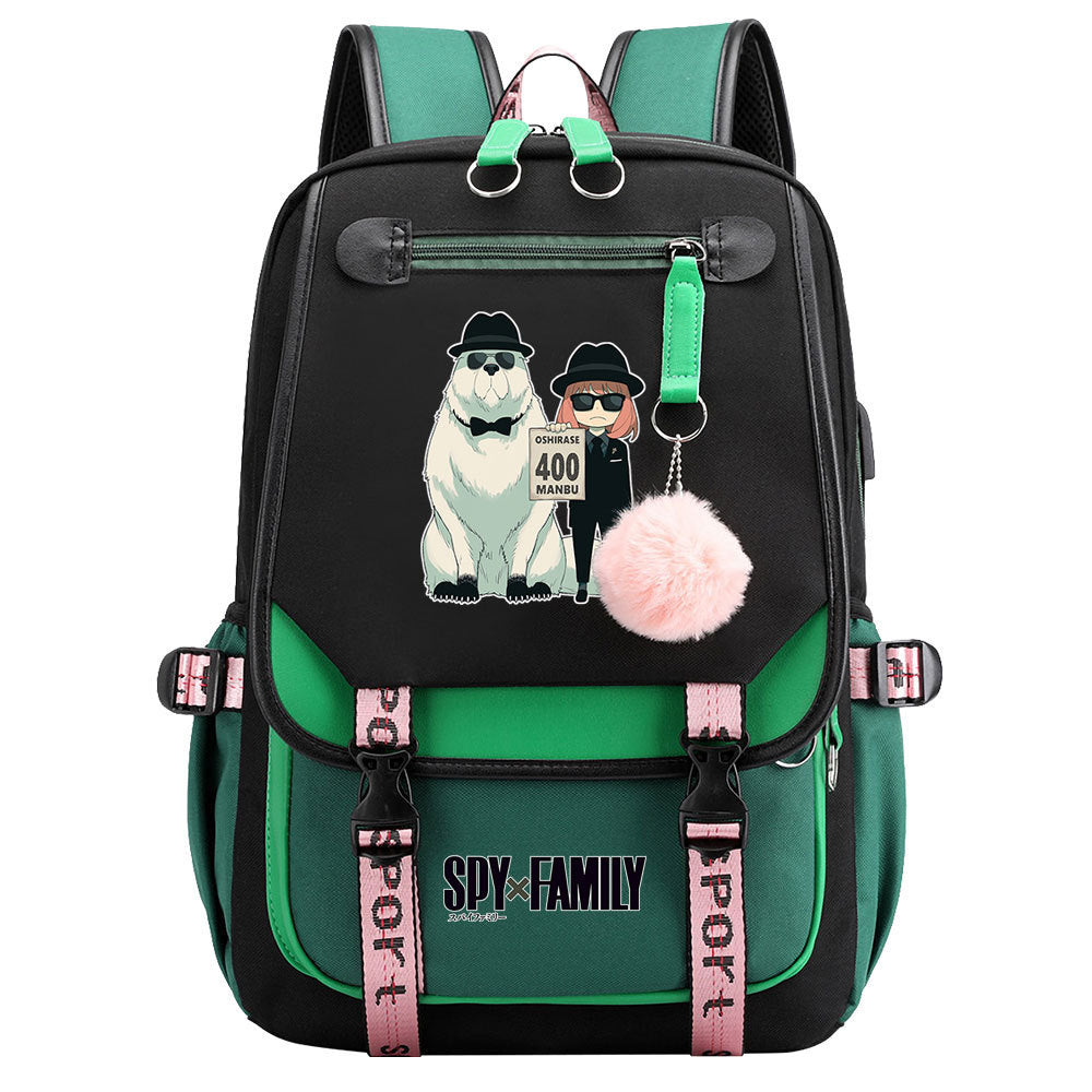 SPY×FAMILY Waterproof Backpack School Notebook Travel Bags USB Charging