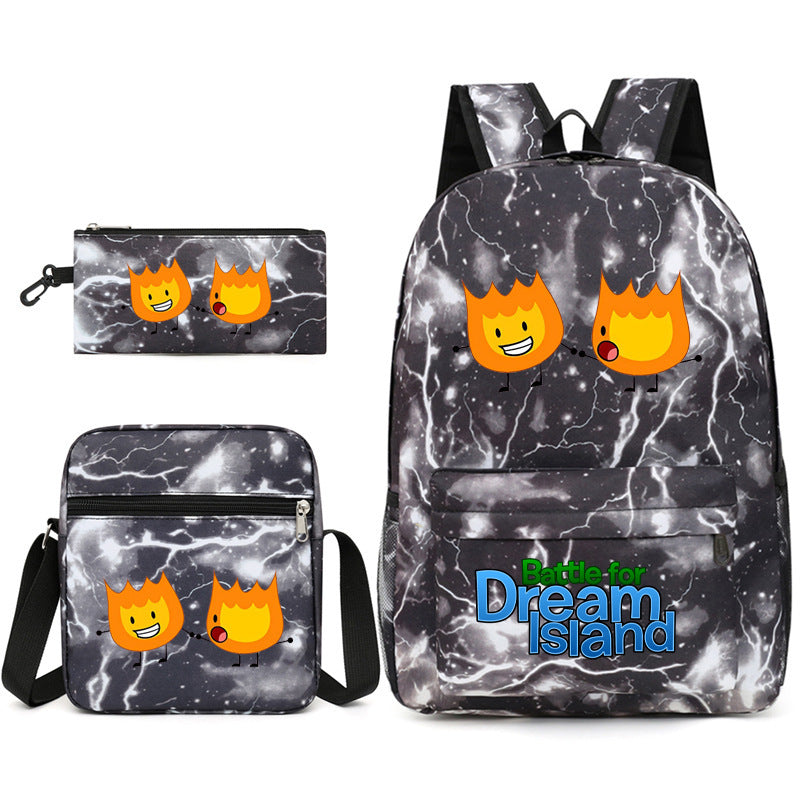 Battle for Dream Island Printed Schoolbag Backpack Shoulder Bag Pencil Bag 3pcs set for Kids Students