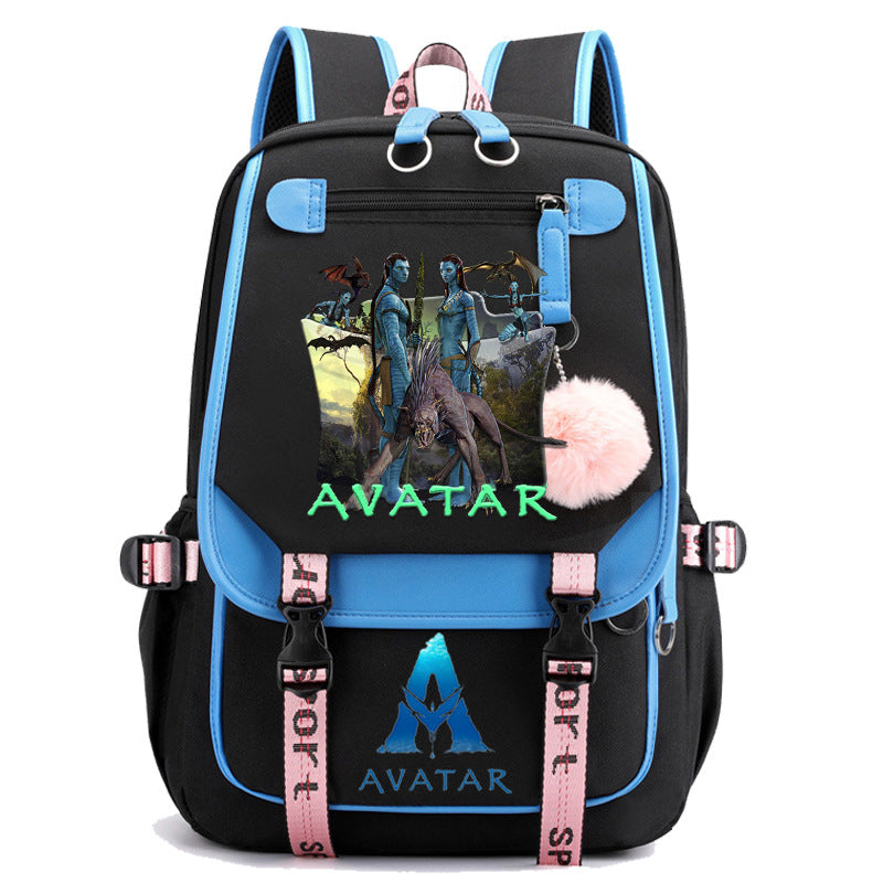 Avatar The Way of Water Waterproof Backpack School Notebook Travel Bags USB Charging