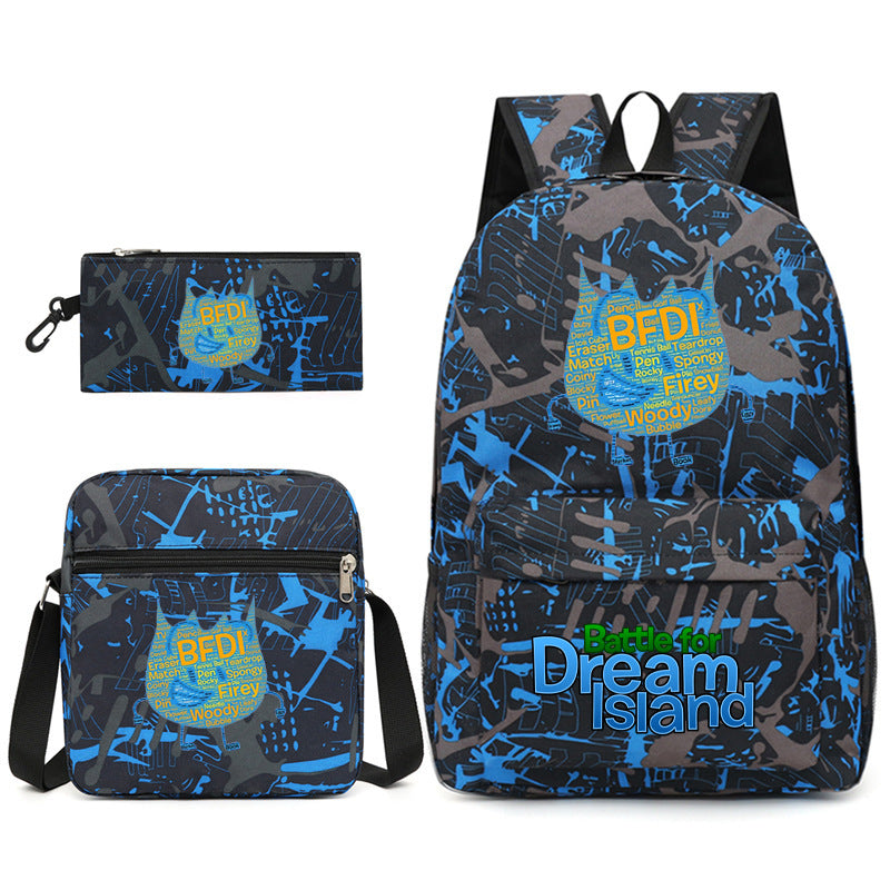 Battle for Dream Island Printed Schoolbag Backpack Shoulder Bag Pencil Bag 3pcs set for Kids Students