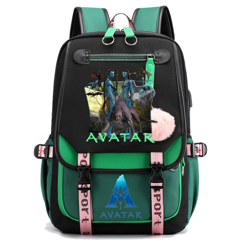 Avatar The Way of Water Waterproof Backpack School Notebook Travel Bags USB Charging