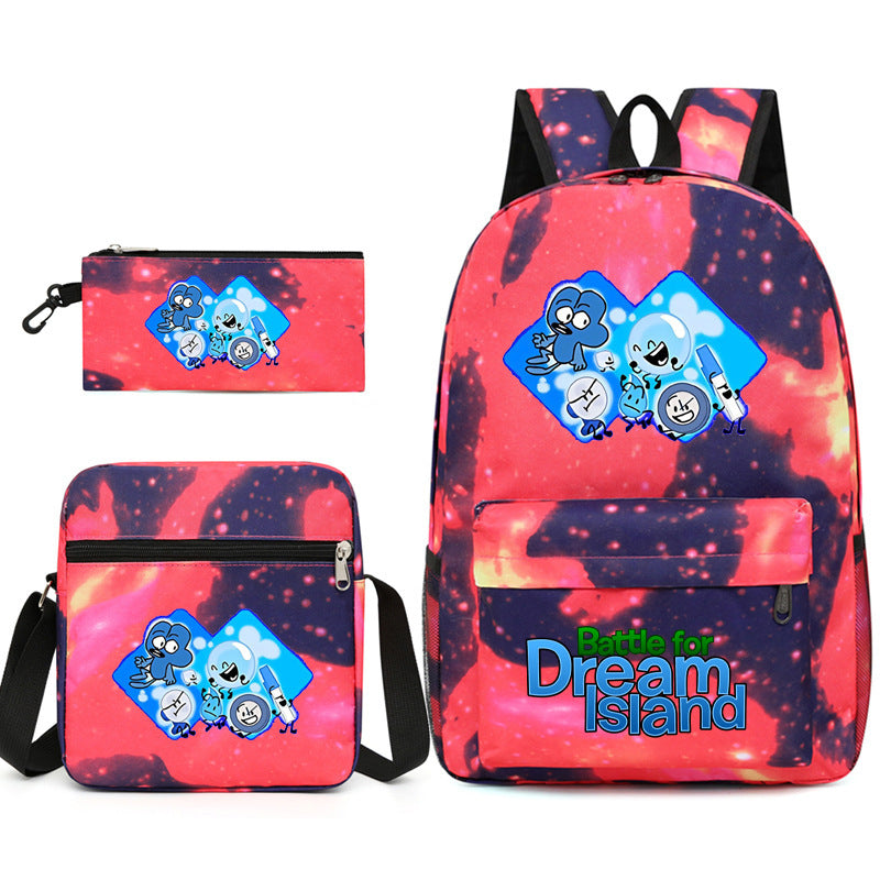 Battle for Dream Island Printed Schoolbag Backpack Shoulder Bag Pencil Bag 3pcs set for Kids Students