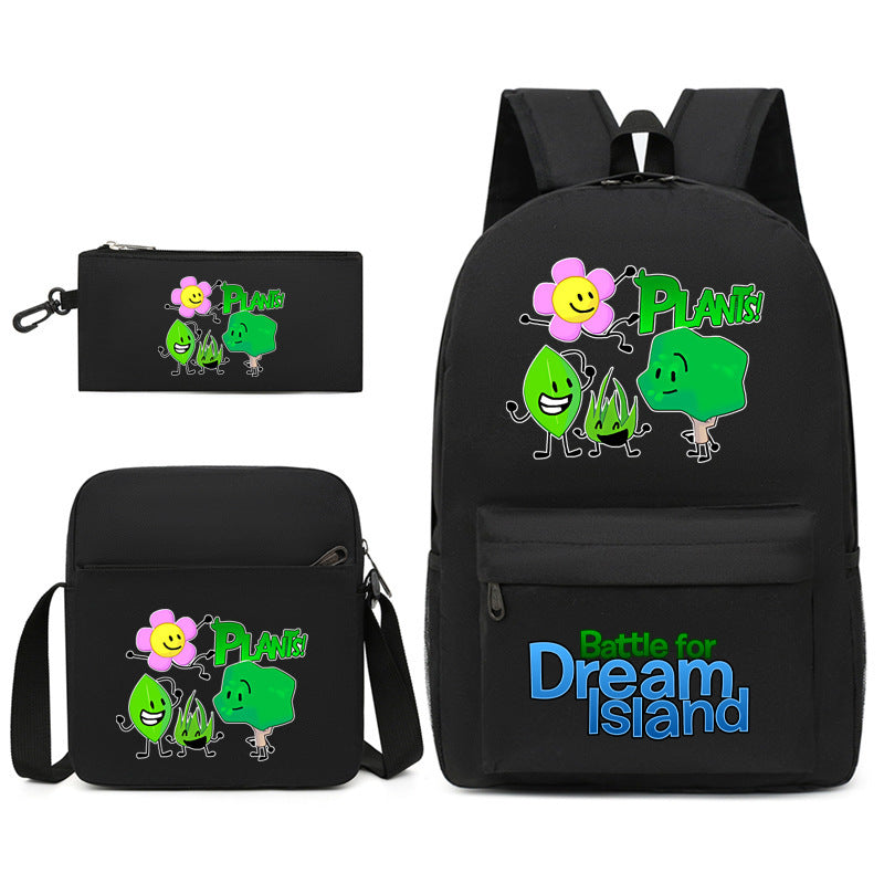 Battle for Dream Island Printed Schoolbag Backpack Shoulder Bag Pencil Bag 3pcs set for Kids Students