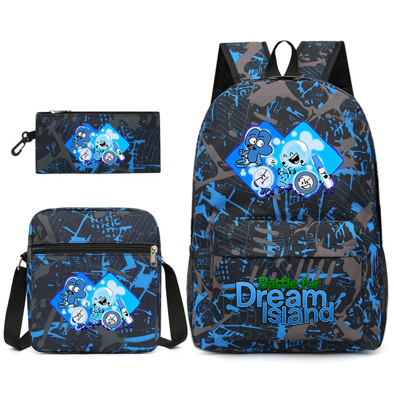 Battle for Dream Island Printed Schoolbag Backpack Shoulder Bag Pencil Bag 3pcs set for Kids Students