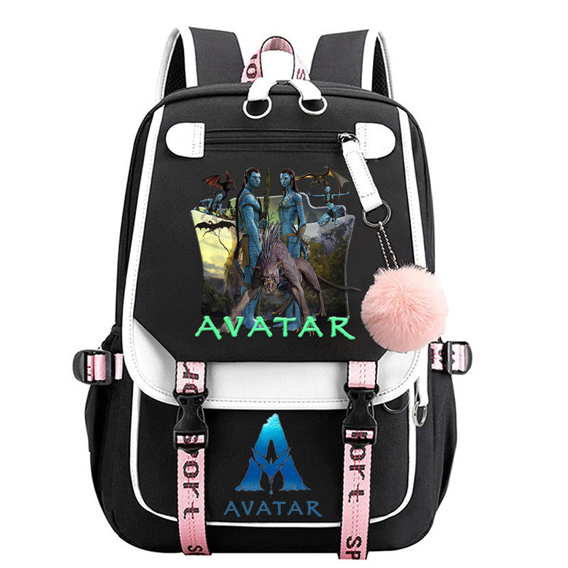 Avatar The Way of Water Waterproof Backpack School Notebook Travel Bags USB Charging