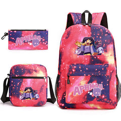 Aphmau Printed Schoolbag Backpack Shoulder Bag Pencil Bag 3pcs set for Kids Students