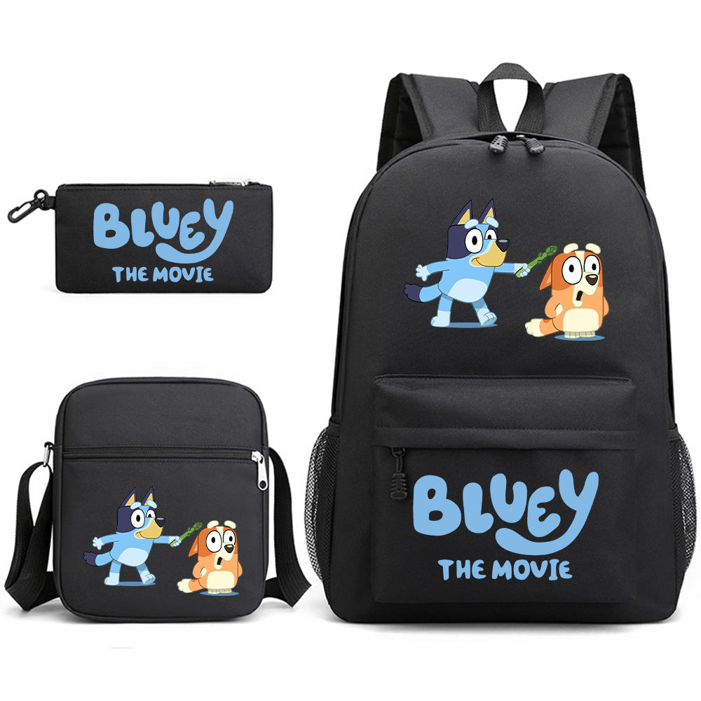 Blue Heeler Bingo Printed Schoolbag Backpack Shoulder Bag Pencil Bag 3pcs set for Kids Students