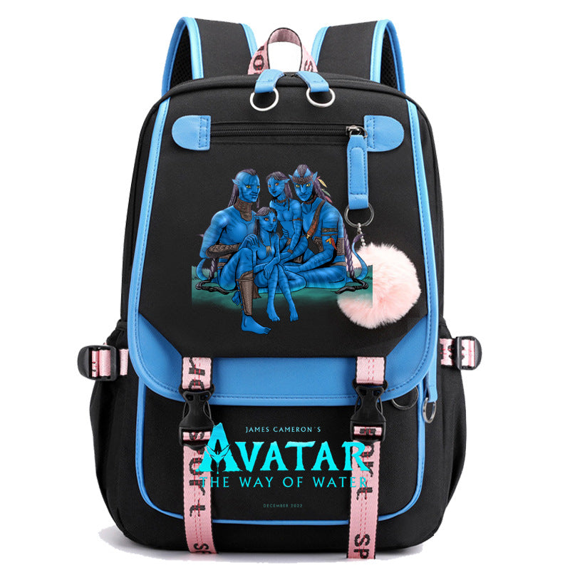 Avatar The Way of Water Waterproof Backpack School Notebook Travel Bags USB Charging