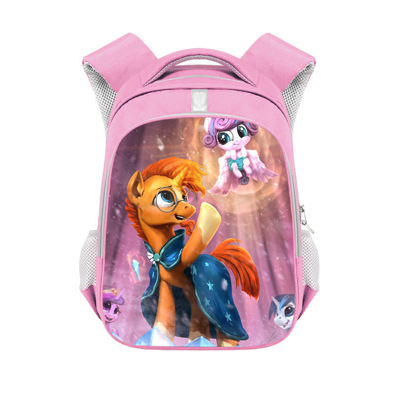 My Little Pony Full Printed Pink Backpack Schoolbag Travel Notebook Bag for Kids Students