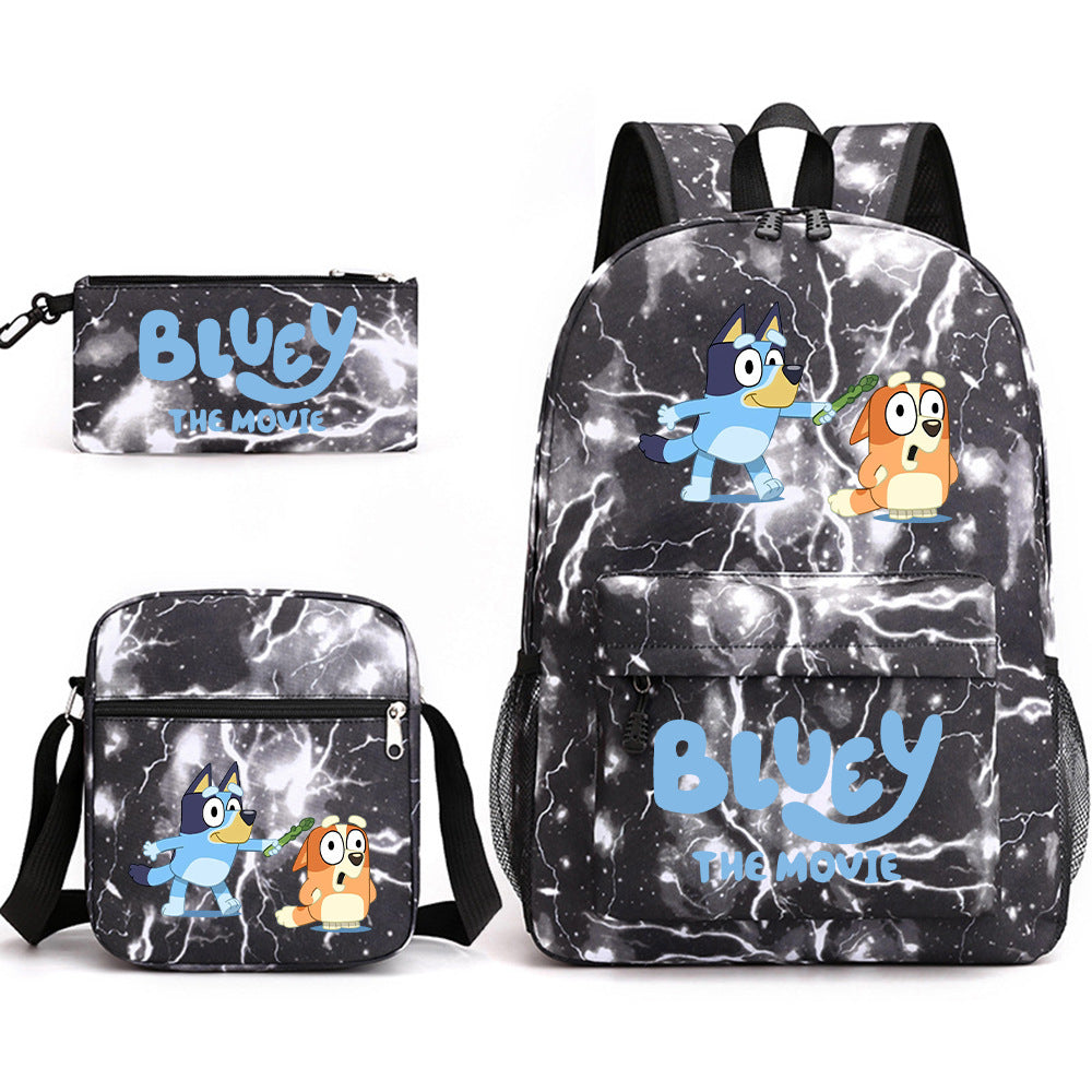 Blue Heeler Bingo Printed Schoolbag Backpack Shoulder Bag Pencil Bag 3pcs set for Kids Students