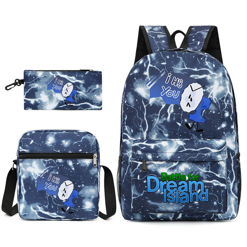 Battle for Dream Island Printed Schoolbag Backpack Shoulder Bag Pencil Bag 3pcs set for Kids Students