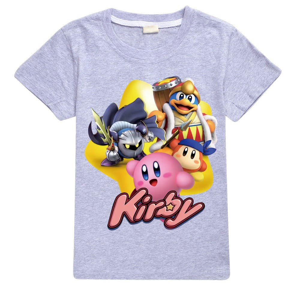 Kirby Casual Sweatshirt Spring Autumn Short Sleeve T-Shirts for Kids