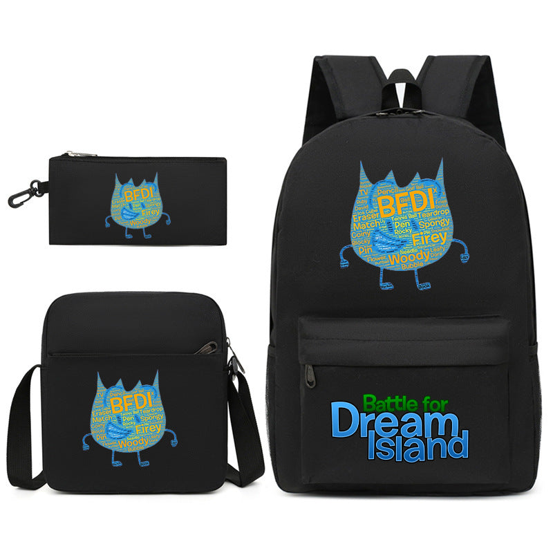 Battle for Dream Island Printed Schoolbag Backpack Shoulder Bag Pencil Bag 3pcs set for Kids Students