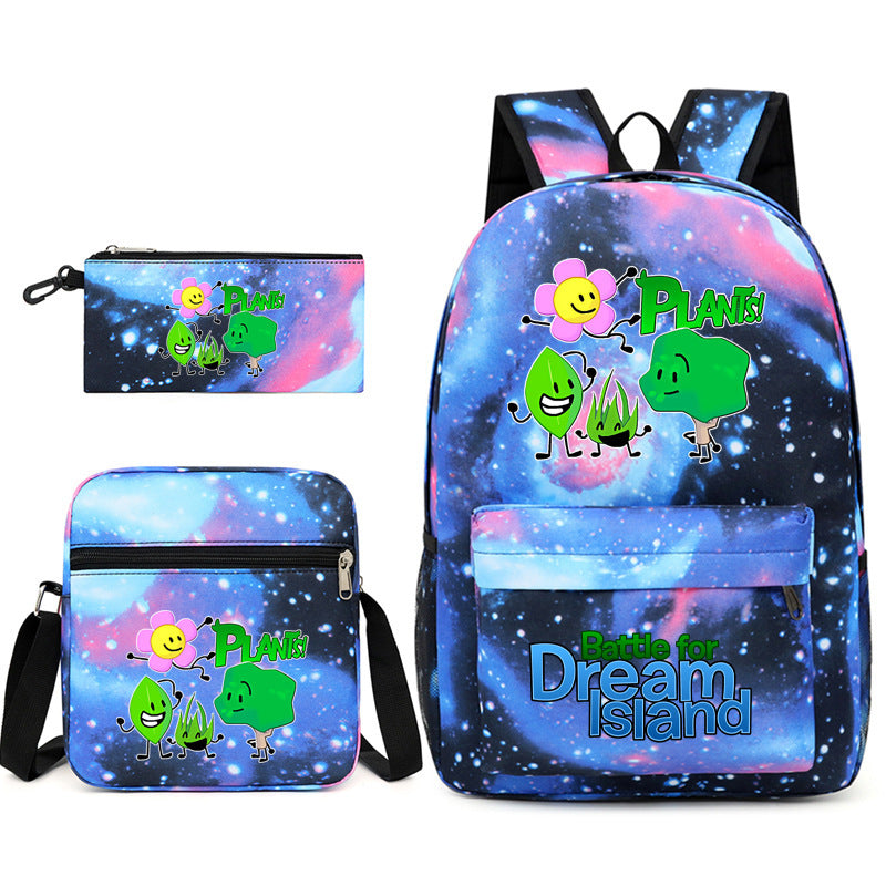 Battle for Dream Island Printed Schoolbag Backpack Shoulder Bag Pencil Bag 3pcs set for Kids Students