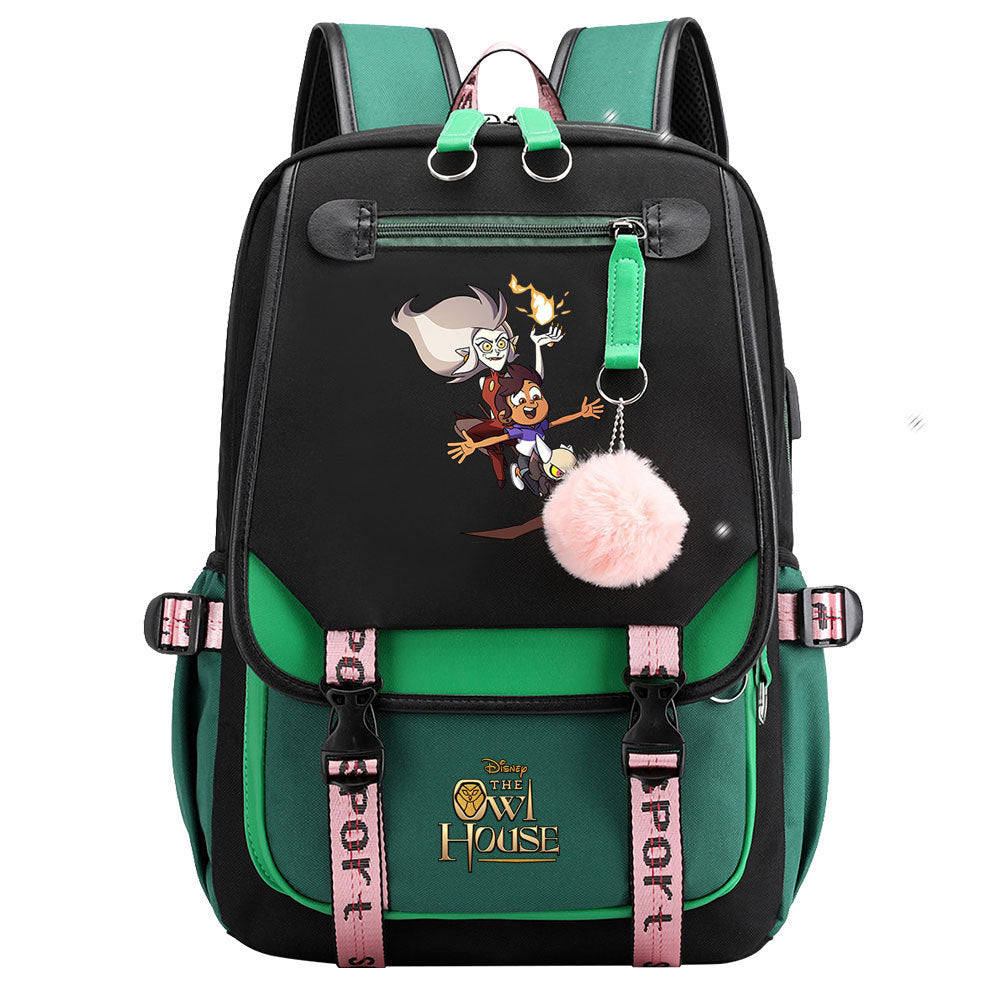 The Owl House Waterproof Backpack School Notebook Travel Bags USB Charging