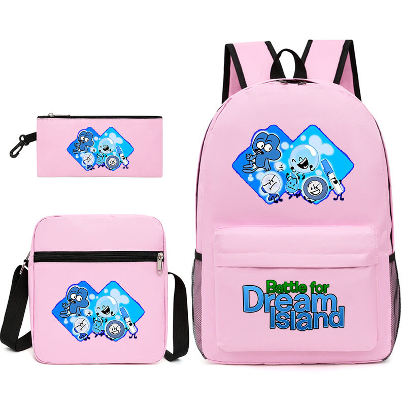 Battle for Dream Island Printed Schoolbag Backpack Shoulder Bag Pencil Bag 3pcs set for Kids Students