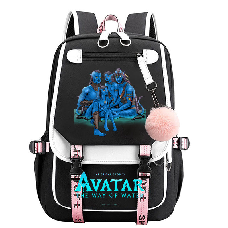 Avatar The Way of Water Waterproof Backpack School Notebook Travel Bags USB Charging