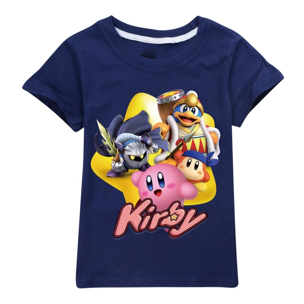 Kirby Casual Sweatshirt Spring Autumn Short Sleeve T-Shirts for Kids