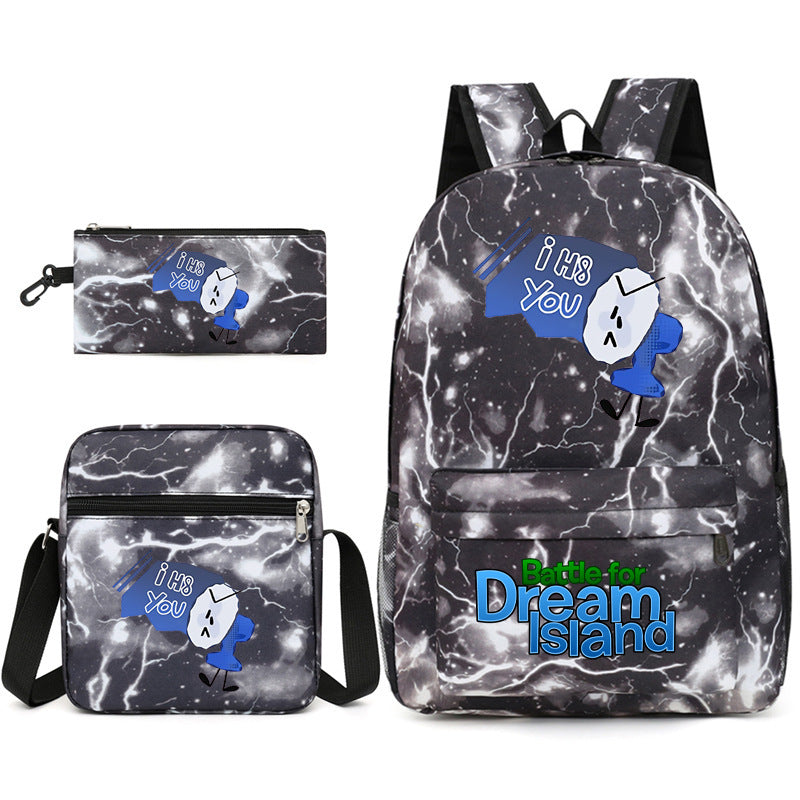 Battle for Dream Island Printed Schoolbag Backpack Shoulder Bag Pencil Bag 3pcs set for Kids Students