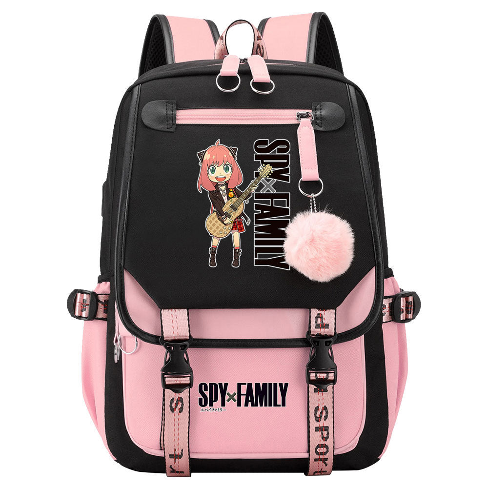 SPY×FAMILY Waterproof Backpack School Notebook Travel Bags USB Charging