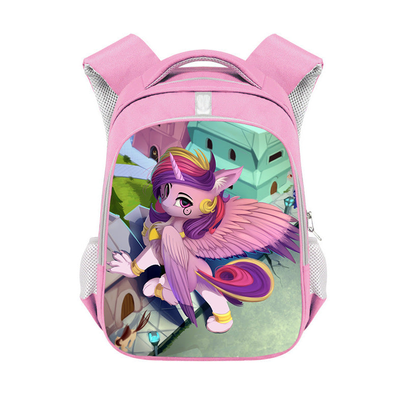 My Little Pony Full Printed Pink Backpack Schoolbag Travel Notebook Bag for Kids Students