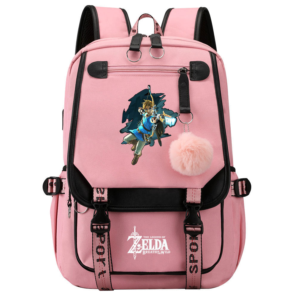 The Legend of Zelda Tears of the Kingdom  Waterproof Backpack School Notebook Travel Bags USB Charging